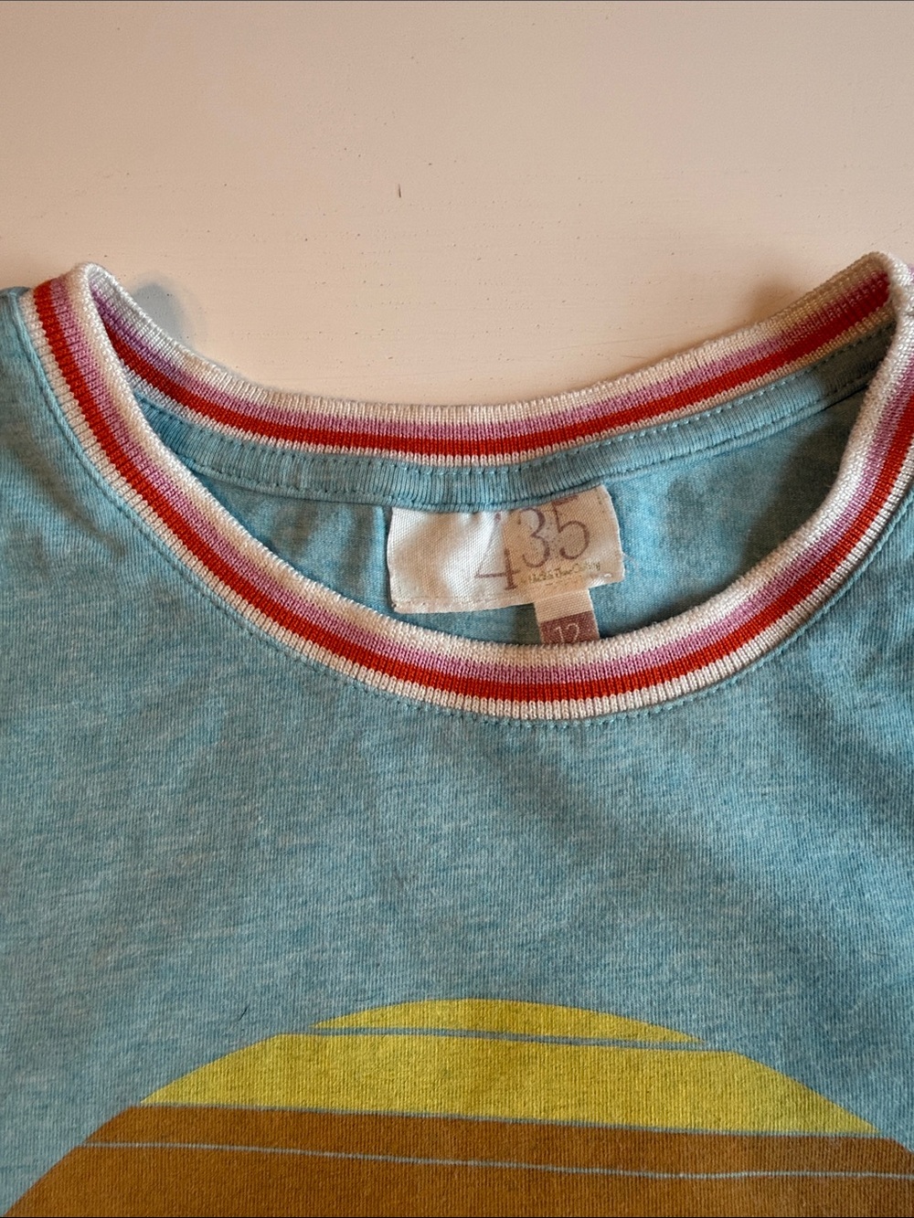 Matilda Jane (435) Light Blue Free Spirit Graphic Ringer Tee Sz 12 VGUC - Picture 3 of 10